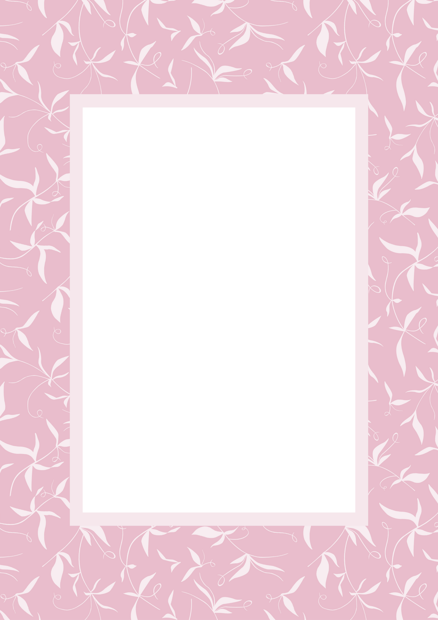 Pink Rectangular Botanical Patterned Photo Mat