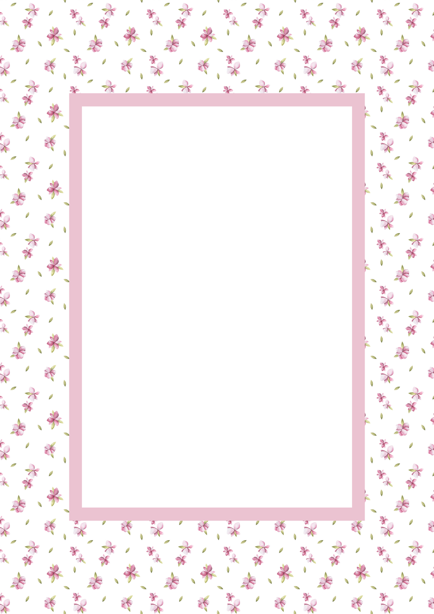 Pink Rectangular Floral Photo Mat