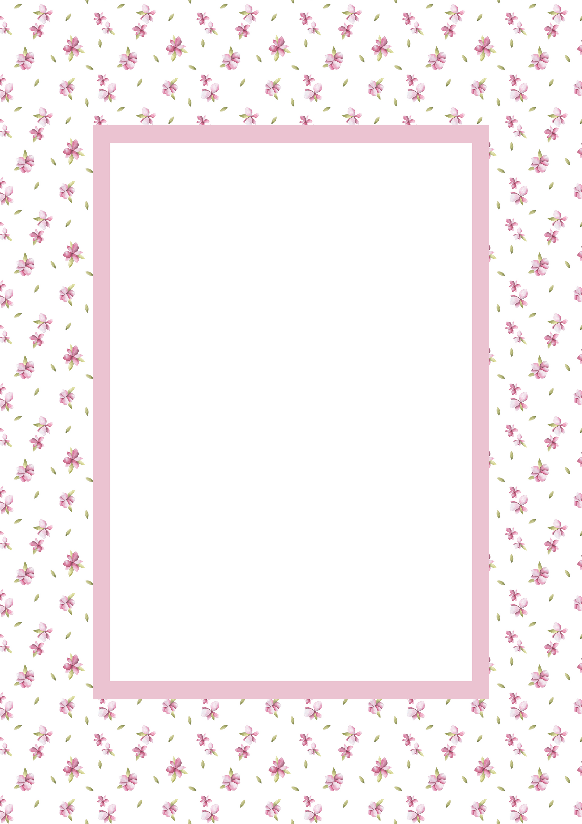 Pink Rectangular Floral Photo Mat