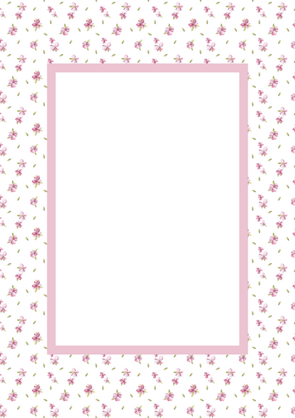 Pink Rectangular Floral Photo Mat