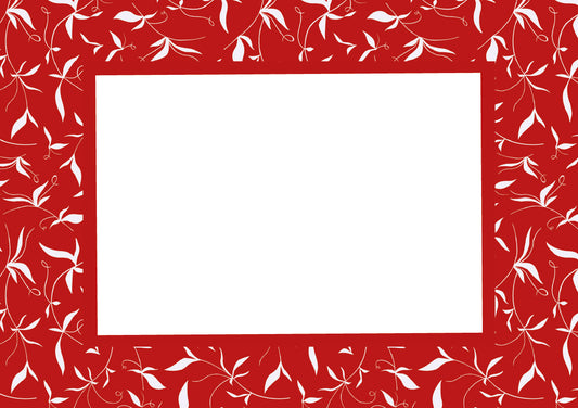 Red Landscape Botanical Photo Mat