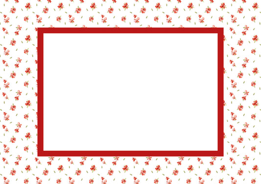 Red Landscape Floral Photo Mat