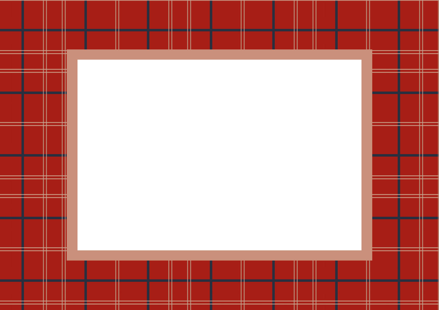 Red Landscape Tartan Photo Mat