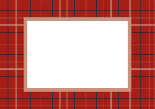 Red Landscape Tartan Photo Mat