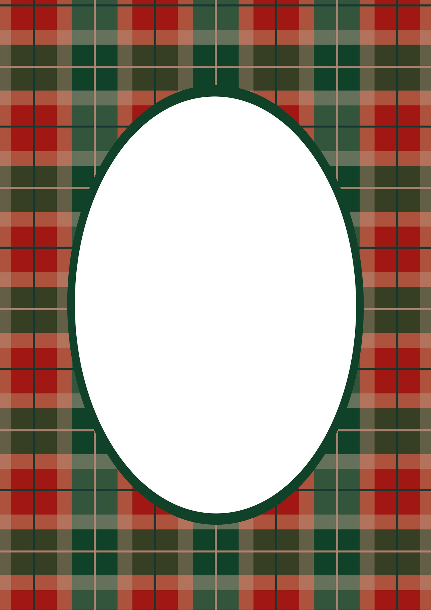 Campbell of Cawdor Tartan Photo Mount - picture frame passepartout - oval aperture - Coeur et Maman