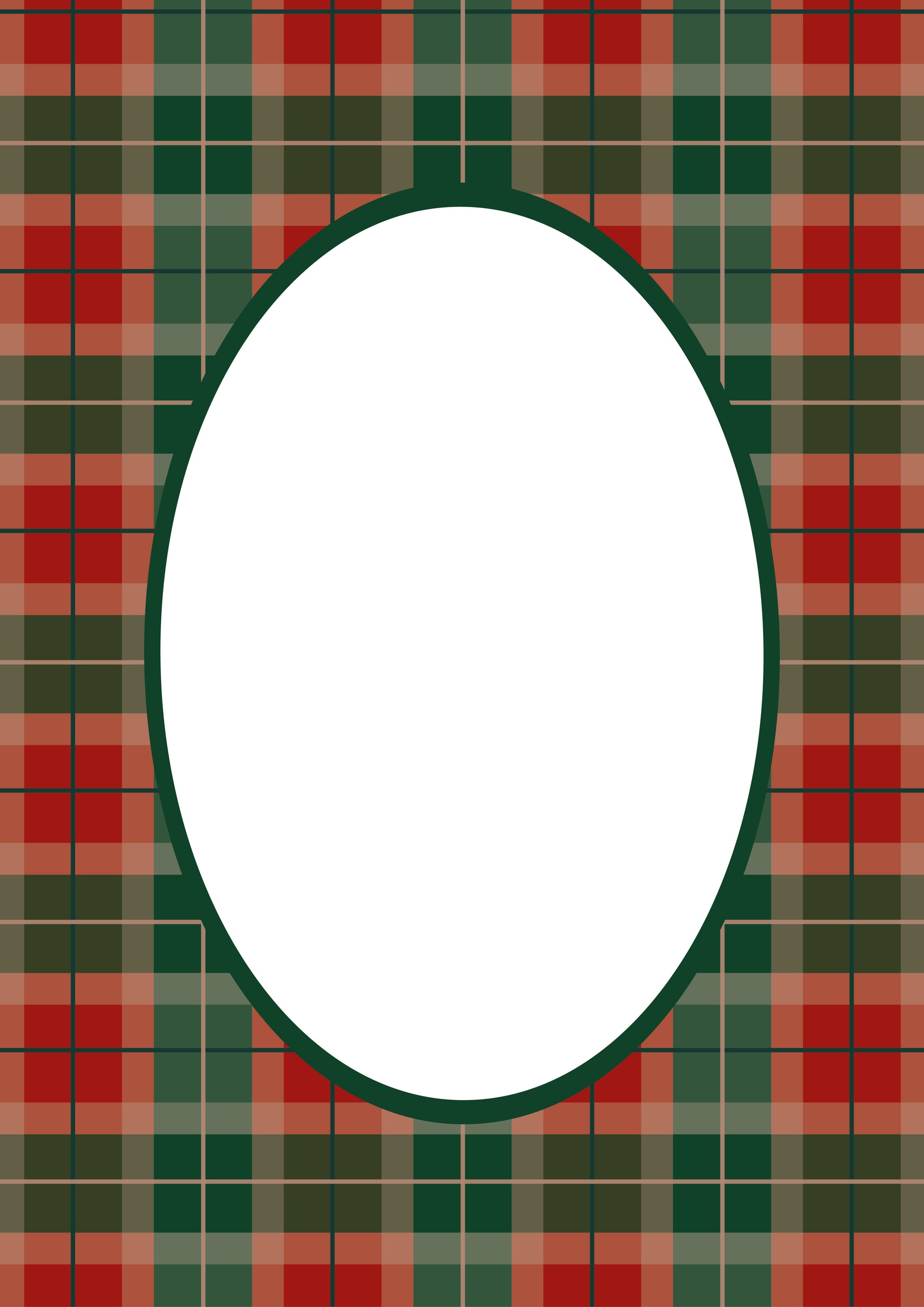 Campbell of Cawdor Tartan Photo Mount - picture frame passepartout - oval aperture - Coeur et Maman