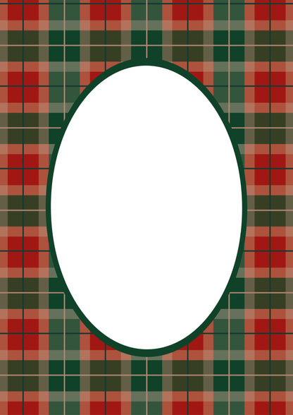 Campbell of Cawdor Tartan Photo Mount - picture frame passepartout - oval aperture - Coeur et Maman