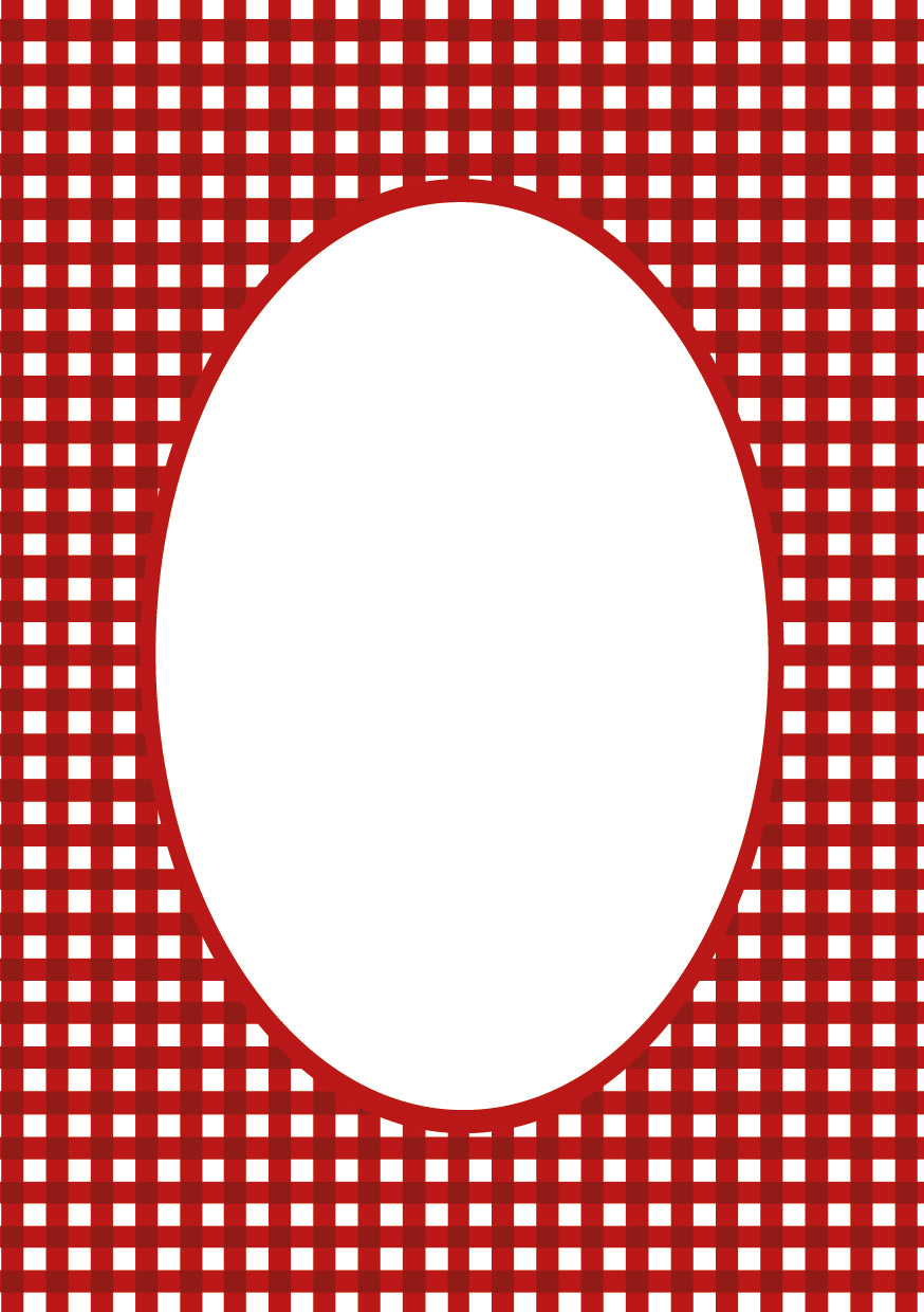 Red Oval Gingham Photo Mat