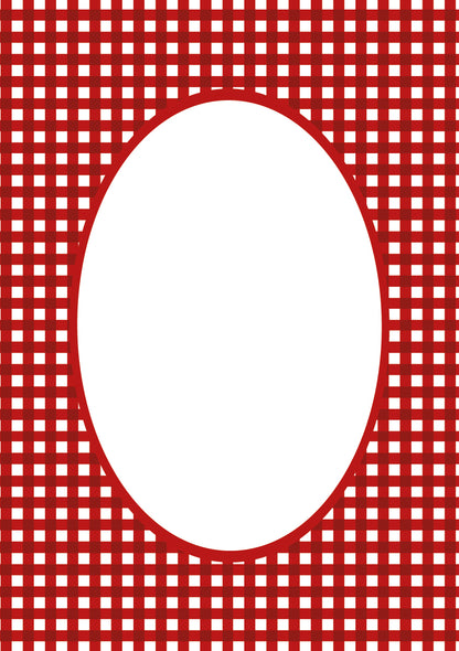 Red Oval Gingham Photo Mat