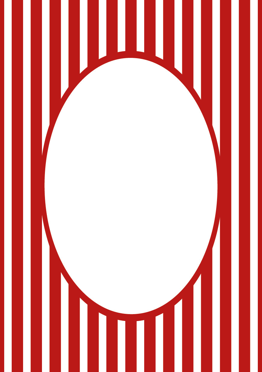 Red Oval Medium Stripes Photo Mat