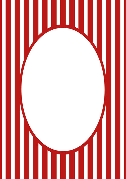 Red Oval Medium Stripes Photo Mat