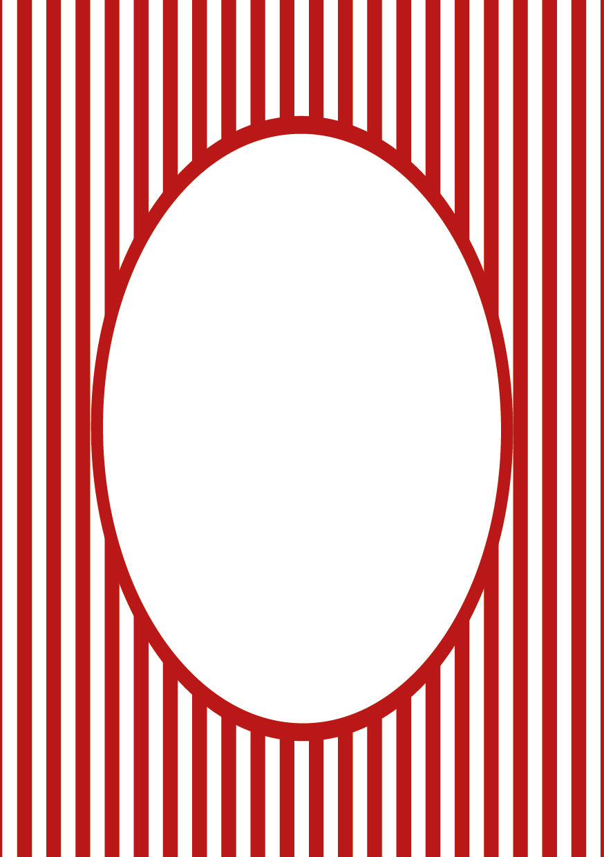 Red Oval Small Stripes Photo Mat