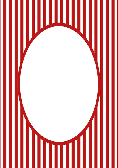 Red Oval Small Stripes Photo Mat