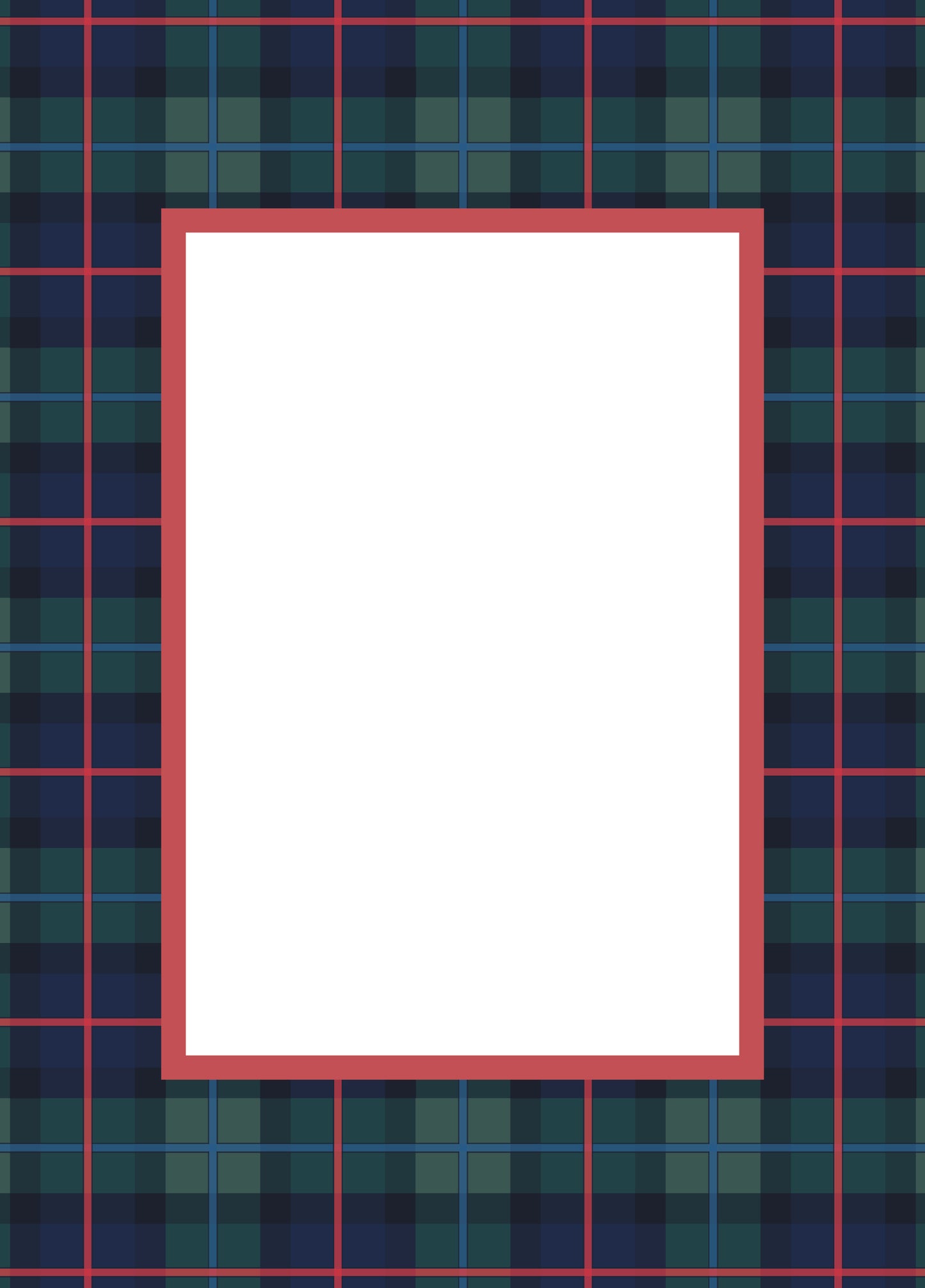 Red Rectangular Campbell of Cawdor Tartan Photo Mat