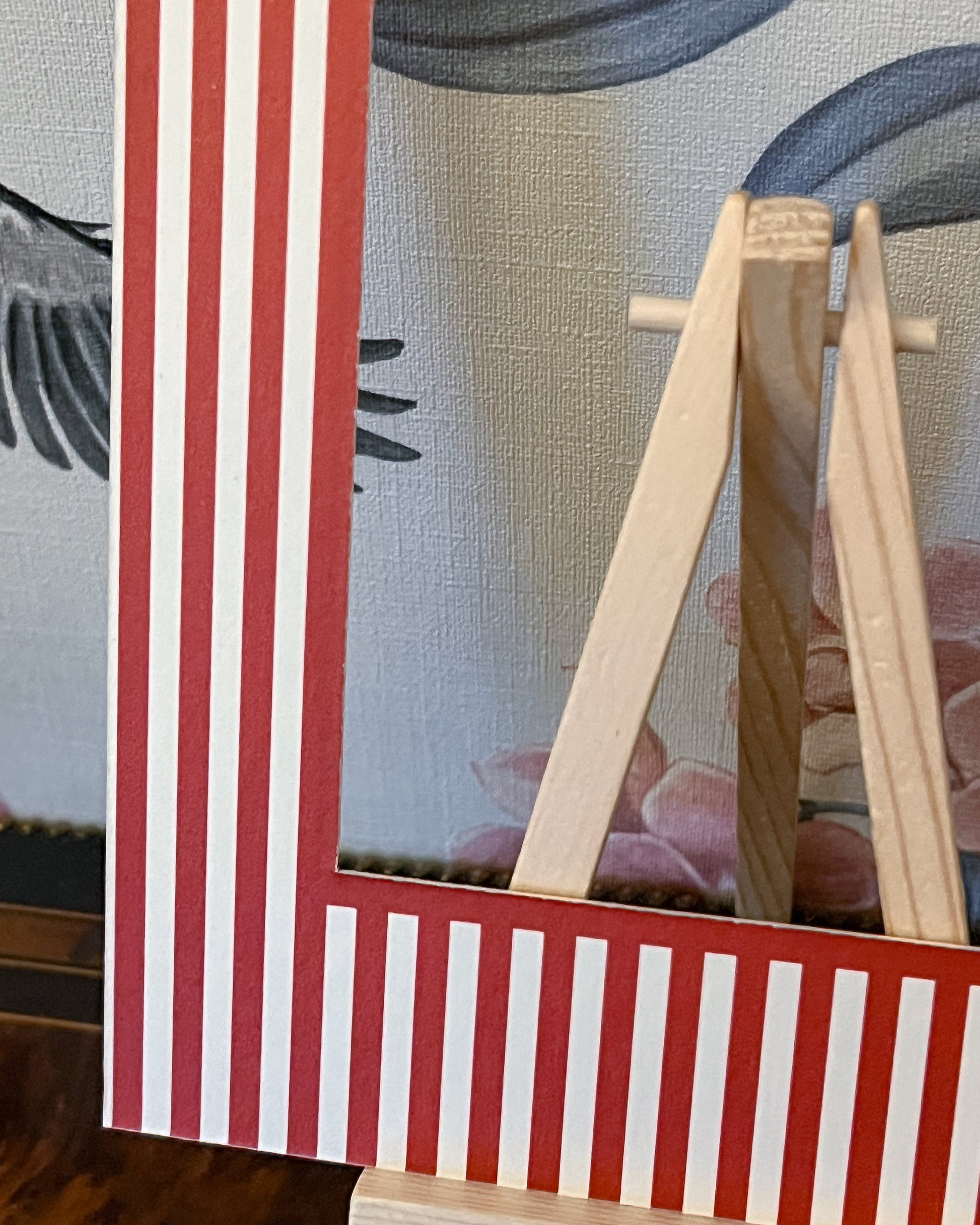 Red Rectangular Small Stripes Mount Board