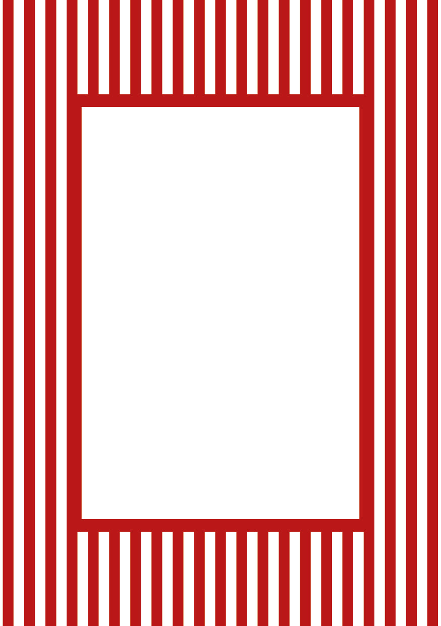 Red Rectangular Small Stripes Mount Board