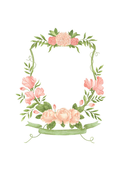 Shield Monogram Nursery Art Print | Personalised Baby Keepsake