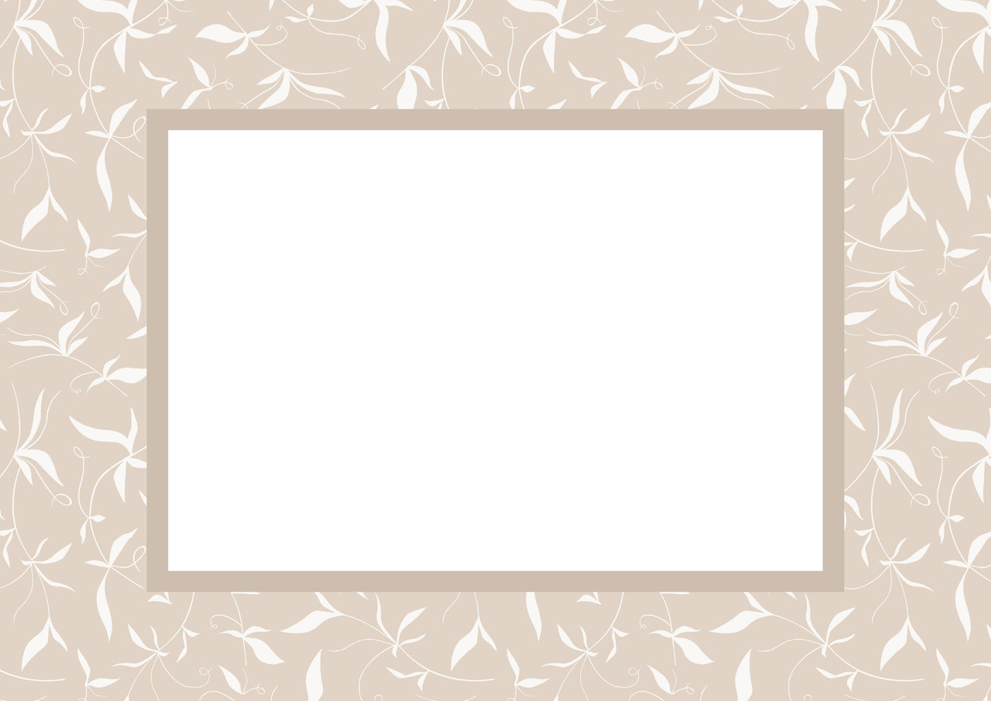 Taupe Landscape Botanical Patterned Photo Mat