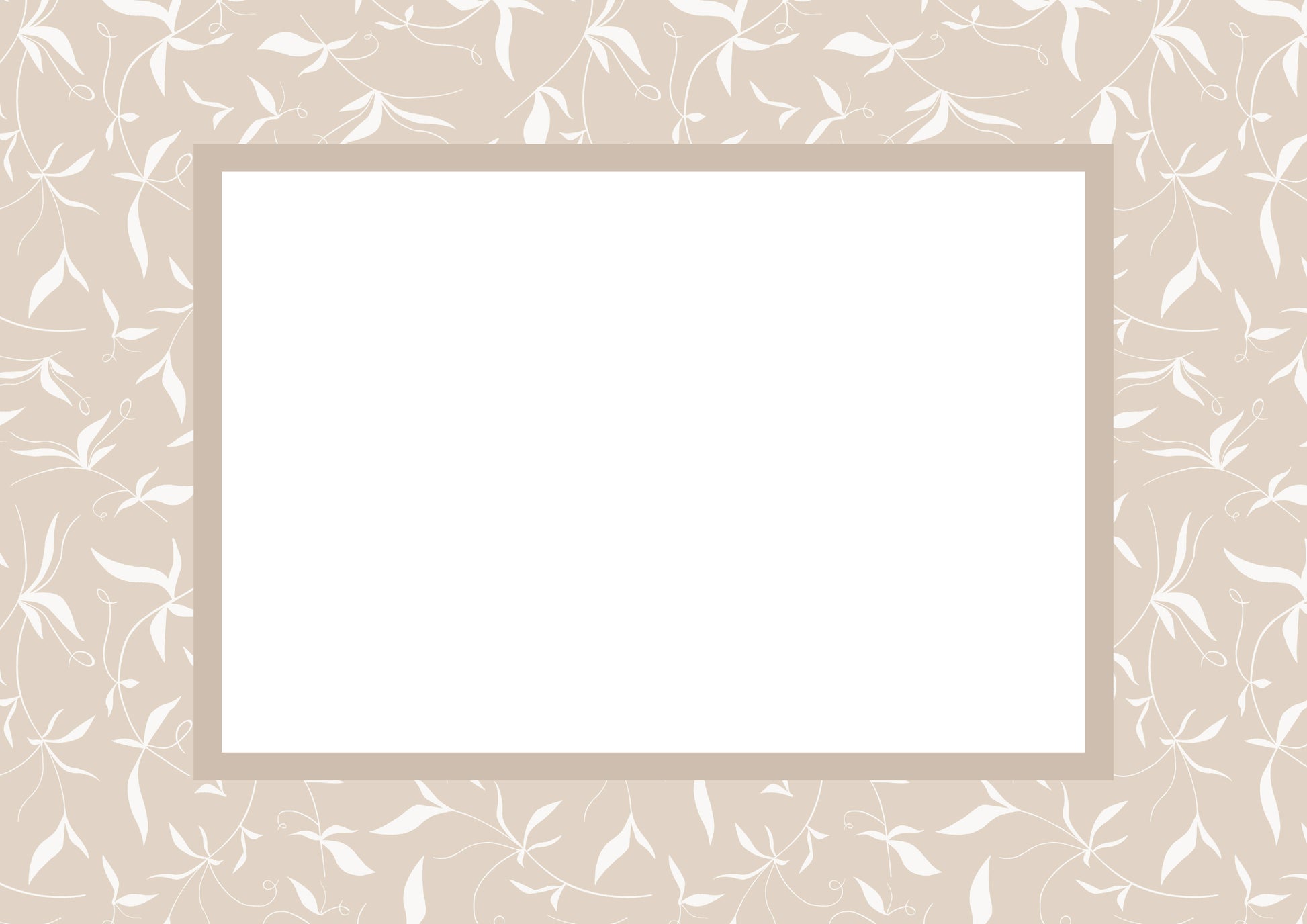 Taupe Landscape Botanical Patterned Photo Mat