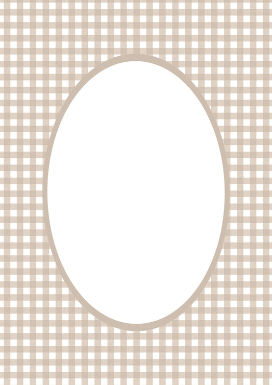 Taupe Oval Gingham Photo Mat