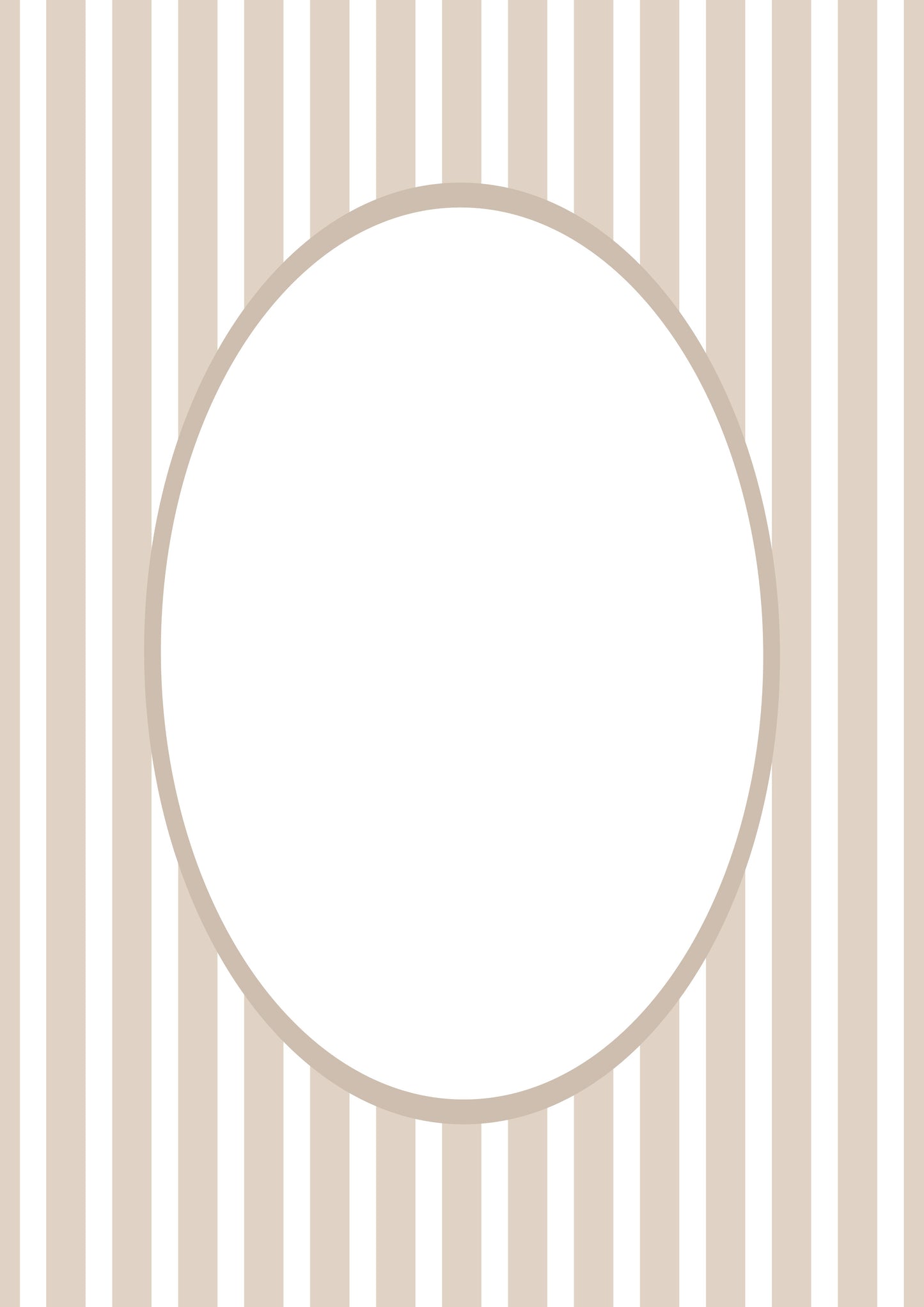 Taupe Oval Medium Stripes Photo Mat