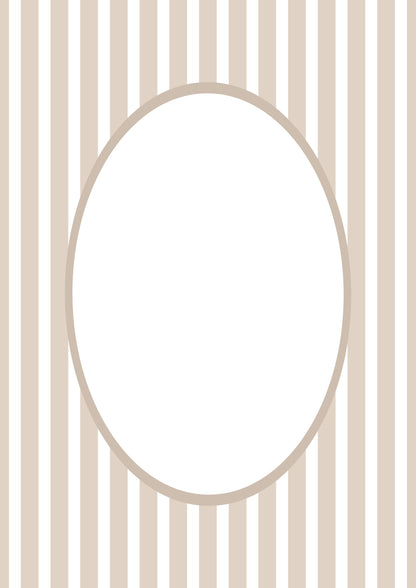 Taupe Oval Medium Stripes Photo Mat