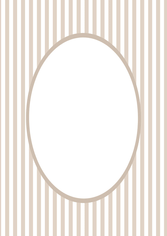 Taupe Oval Small Stripes Photo Mat