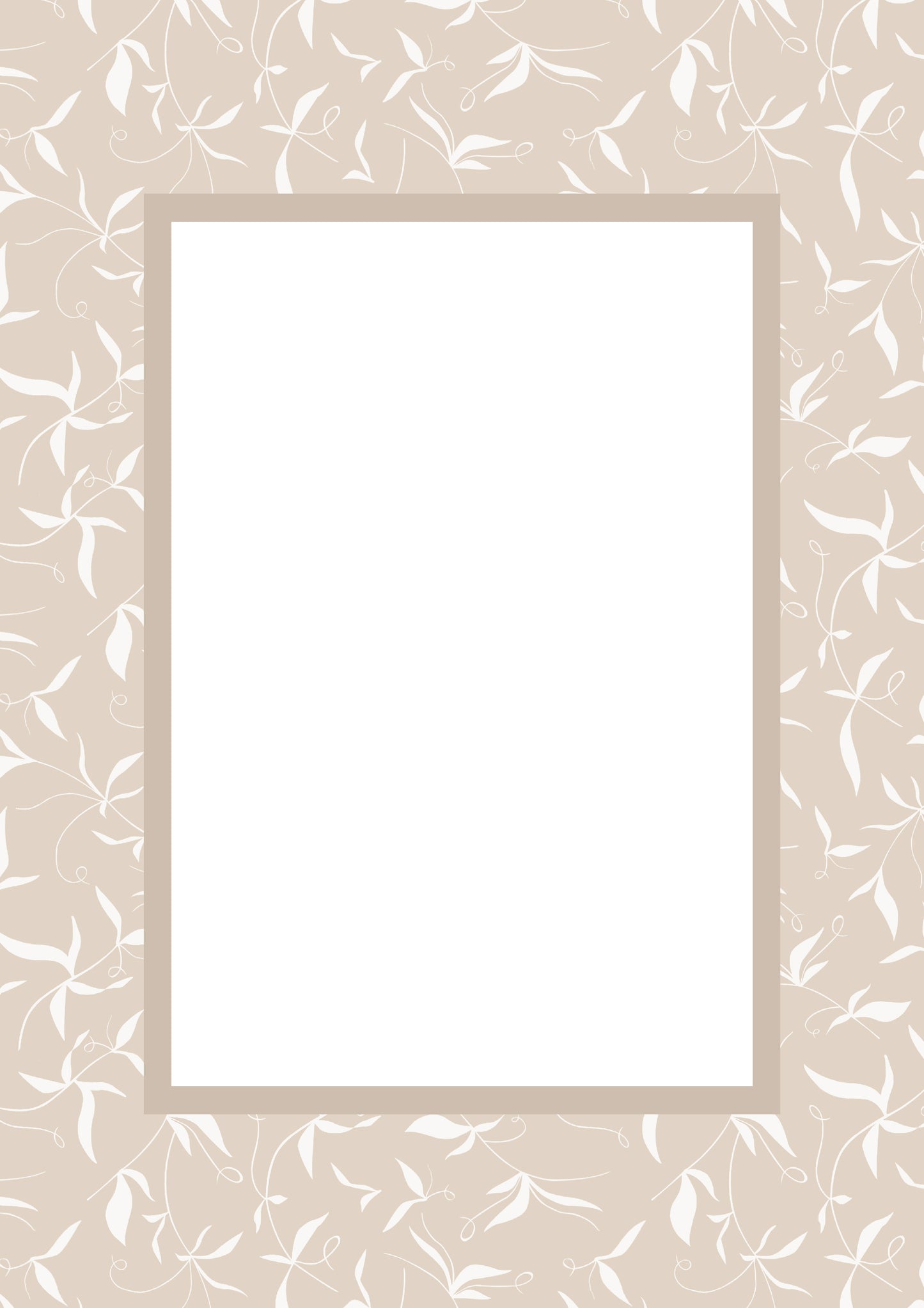 Taupe Rectangular Botanical Patterned Photo Mat