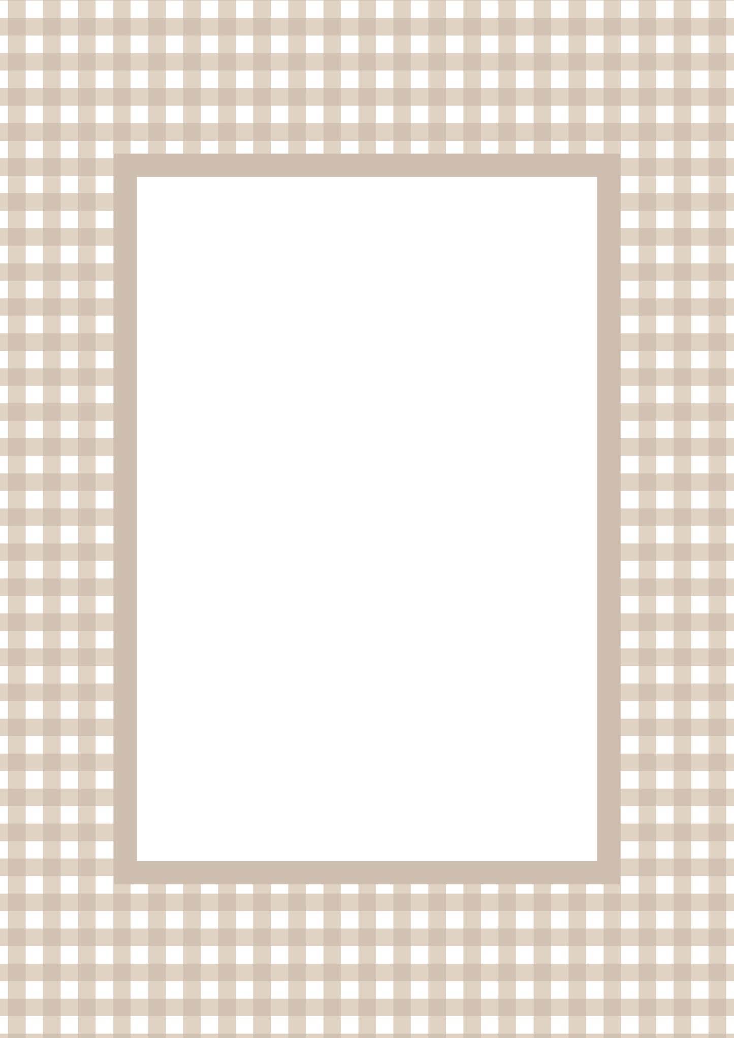 Taupe Rectangular Gingham Photo Mat