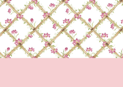 Tiger Tulips Bamboo Trellis Wallpaper Border