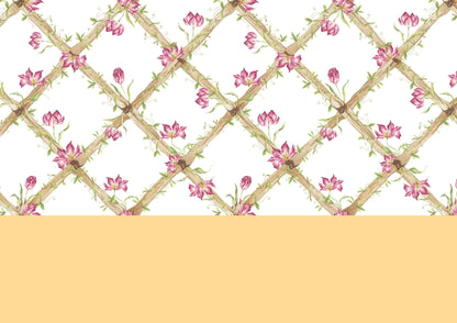 Tiger Tulips Bamboo Trellis Wallpaper Border