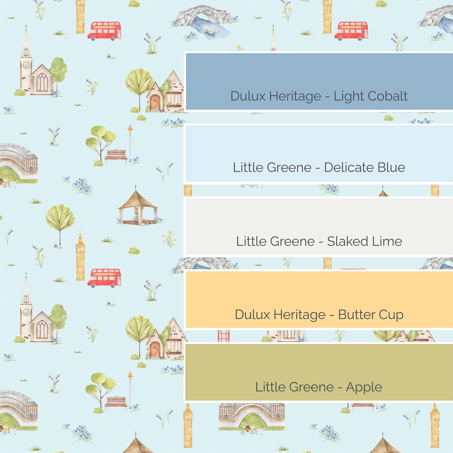 Town & Country Wallpaper - Blue Background, Blue flowers