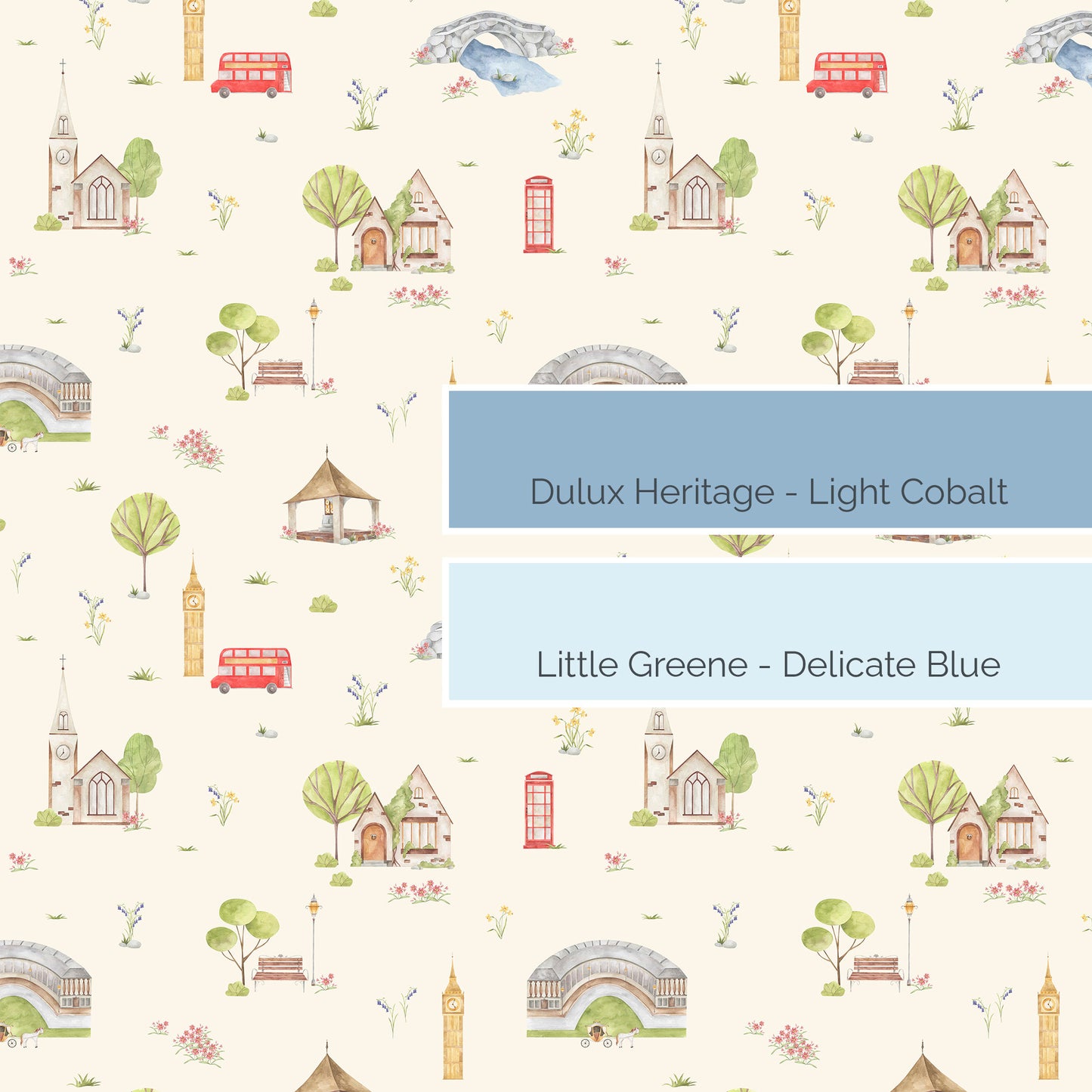 Town & Country Wallpaper - Cream Background, Coral Flowers