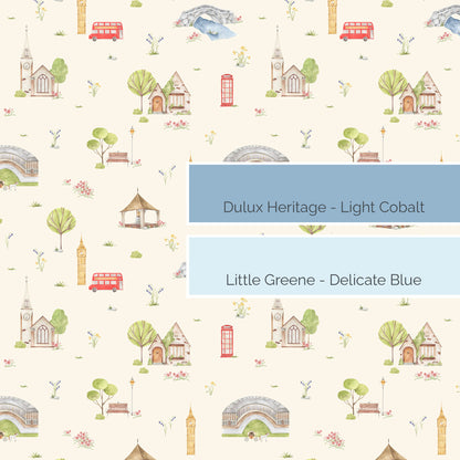 Town & Country Wallpaper - Cream Background, Coral Flowers