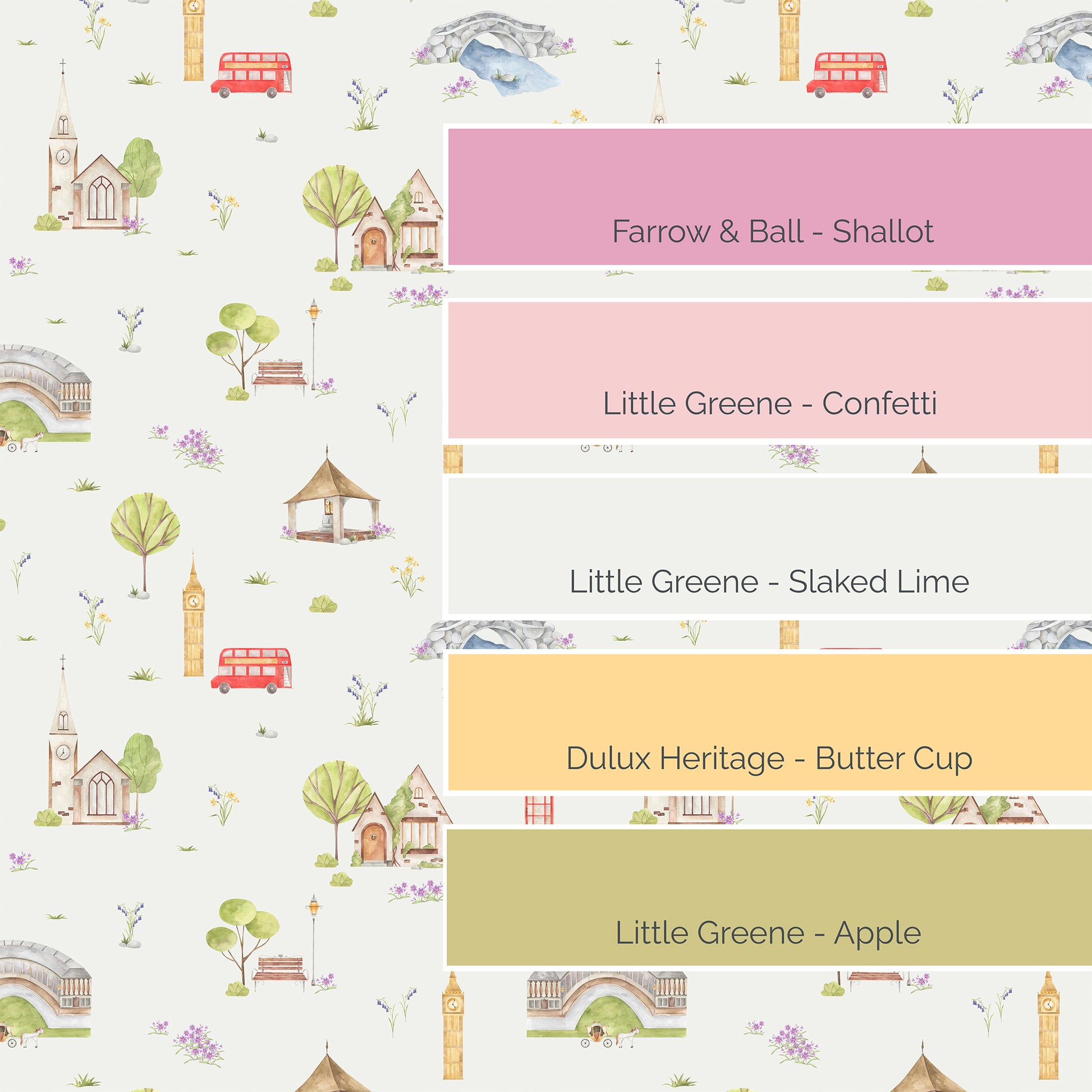 Town & Country Wallpaper - Grey Background, Lilac Flowers