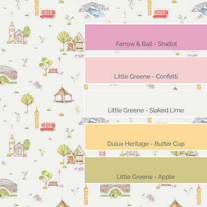 Town & Country Wallpaper - Grey Background, Lilac Flowers