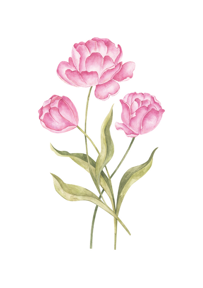Tulips Nursery Art Print Pink