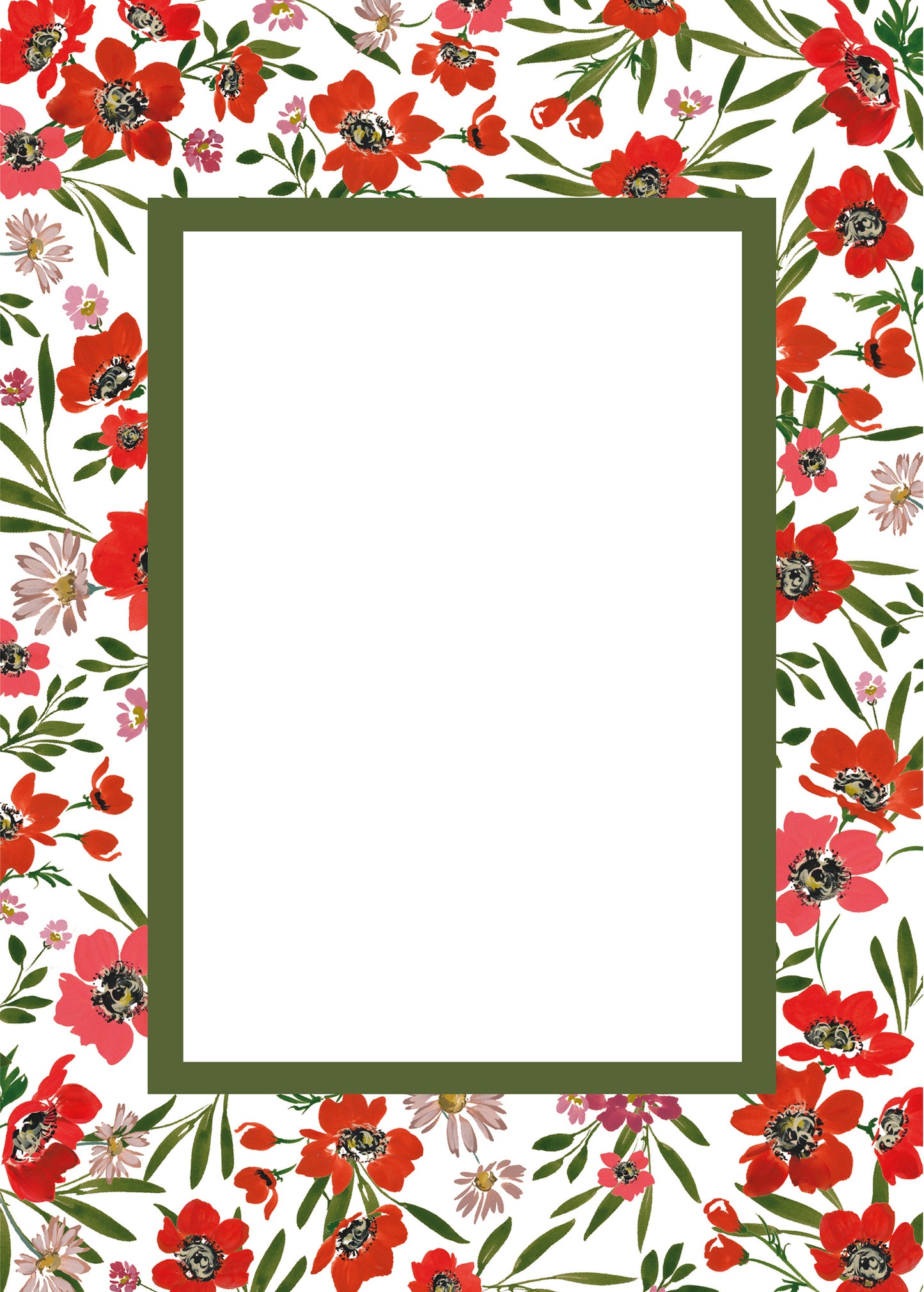 Vertical Scarlet Reverie Floral Patterned Photo Mat