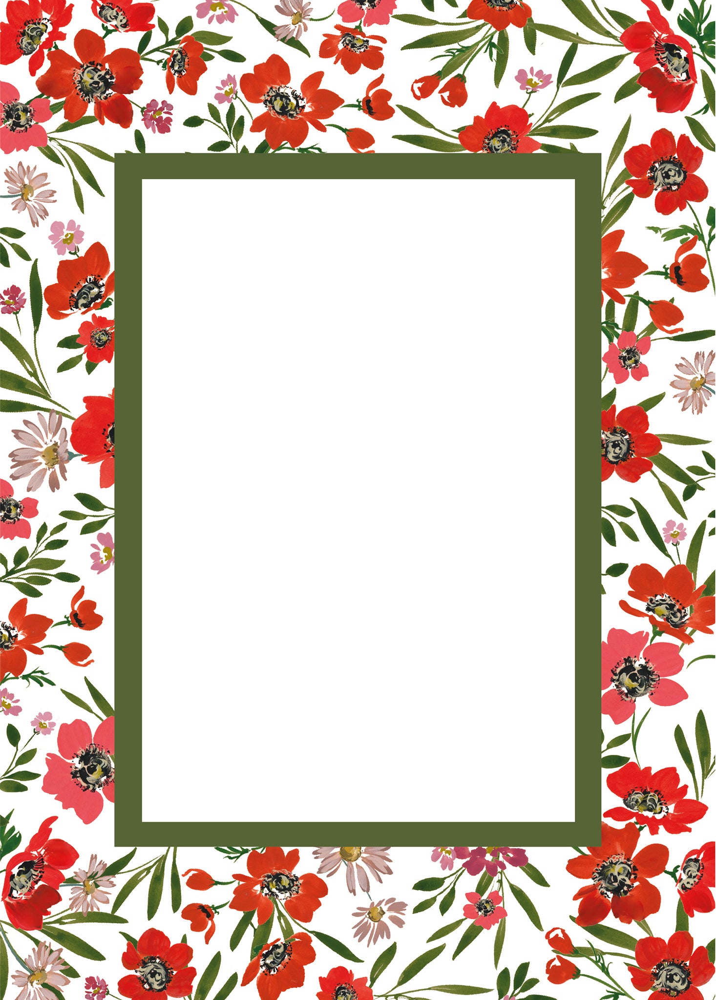 Vertical Scarlet Reverie Floral Patterned Photo Mat