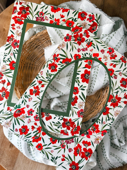 Vertical Scarlet Reverie Floral Patterned Photo Mat