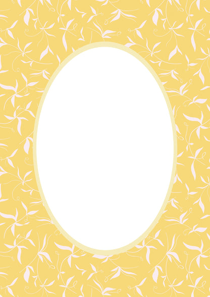 Yellow Oval Botanical Patterned Photo Mat