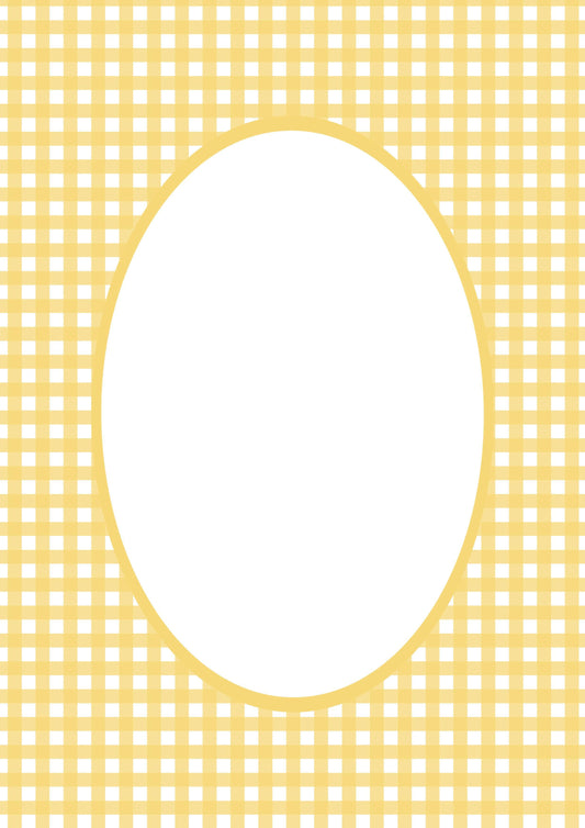Yellow Oval Gingham Photo Mat