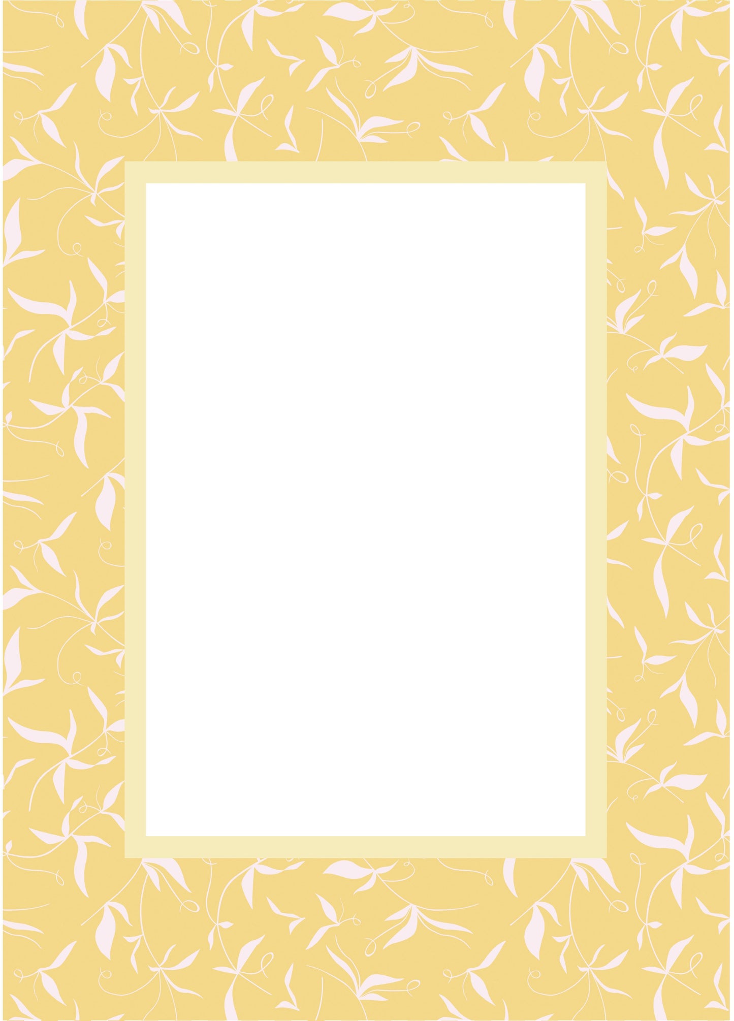 Yellow Rectangular Botanical Patterned Photo Mat