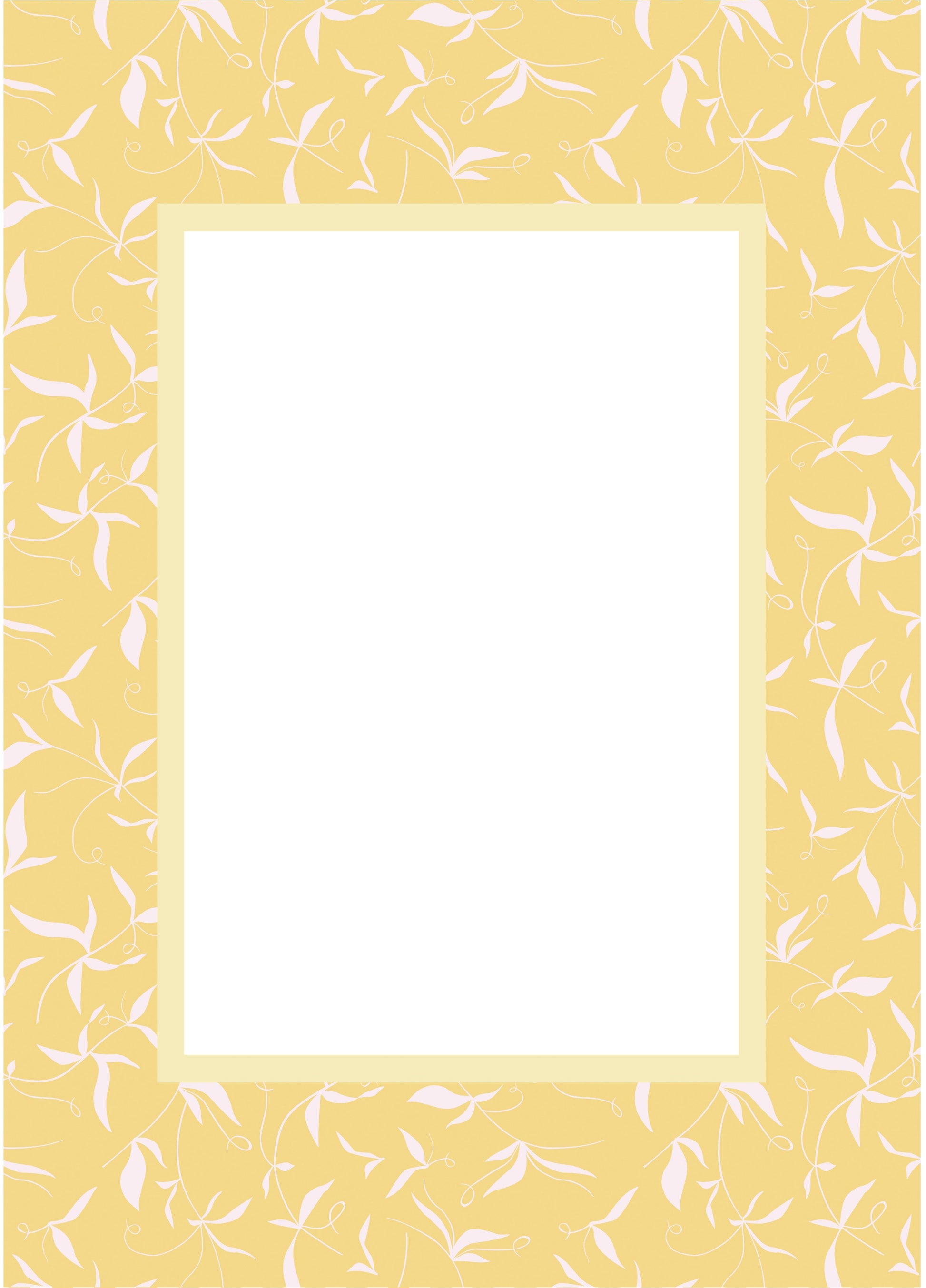 Yellow Rectangular Botanical Patterned Photo Mat