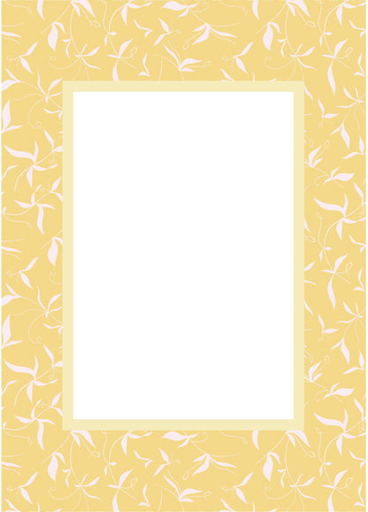Yellow Rectangular Botanical Patterned Photo Mat