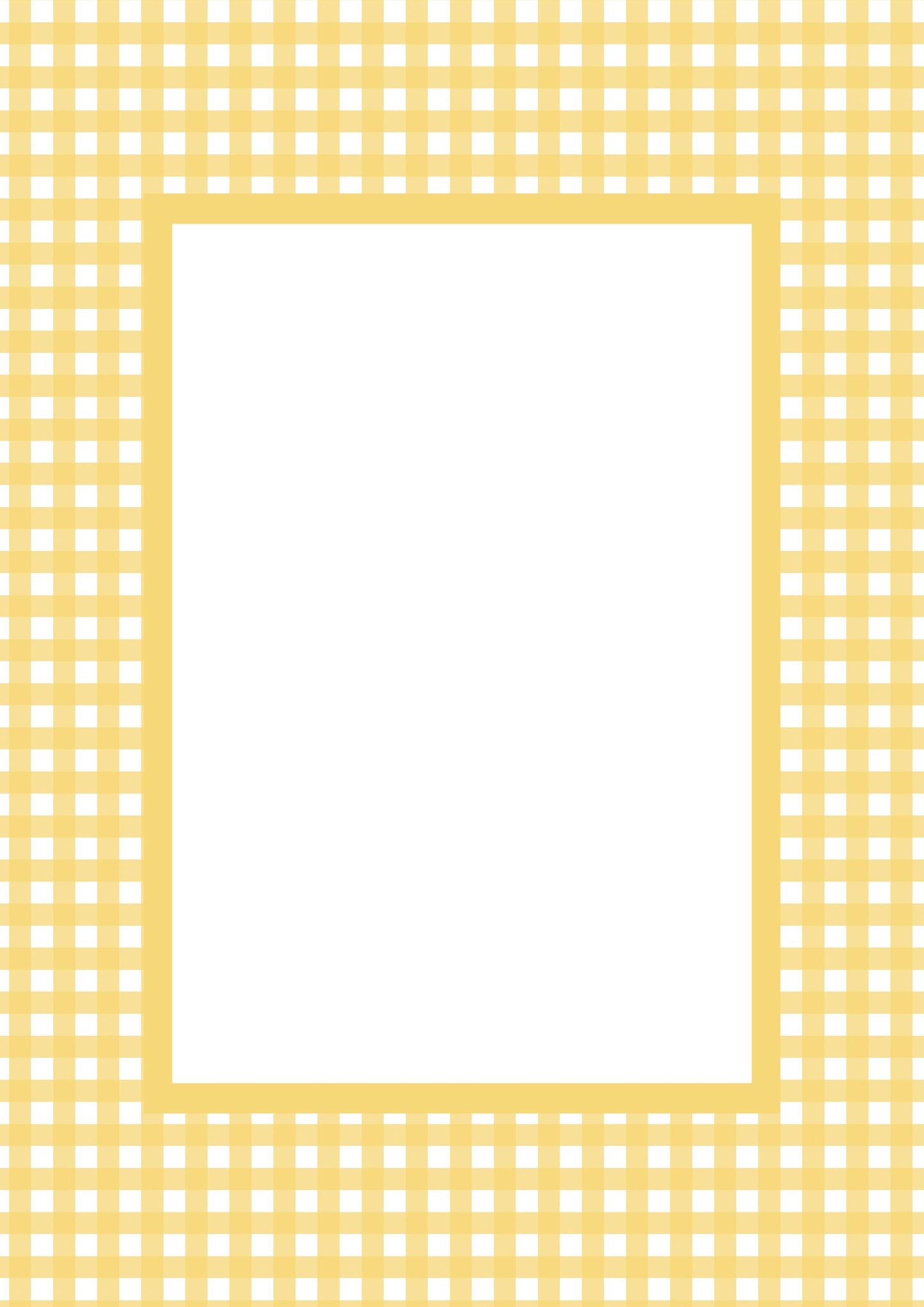 Yellow Rectangular Gingham Photo Mat