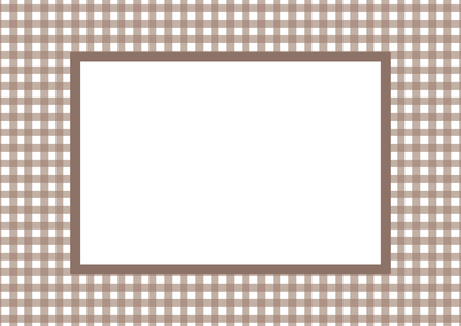 Gingham__Brown__Landscape

Brown gingham picture frame mat board with warm check pattern; perfect for neutral nursery décor, woodland-themed prints, or timeless family photos — a versatile gift for christenings or classic interiors.