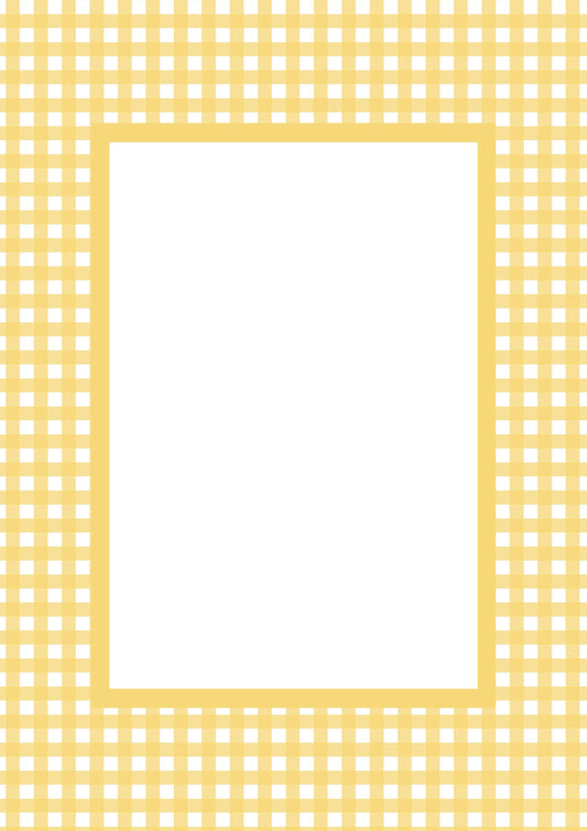 Gingham__Yellow__Vertical

Yellow gingham picture frame mat board with sunny check pattern; ideal for cheerful nursery prints, seasonal décor, or children’s photographs — a joyful gift for birthdays, baby showers, or Easter.