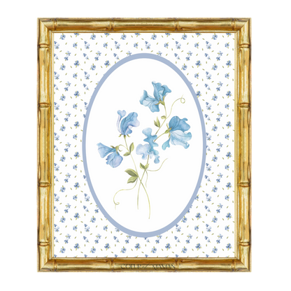 Coeur et Maman Blue Floral Mount Board