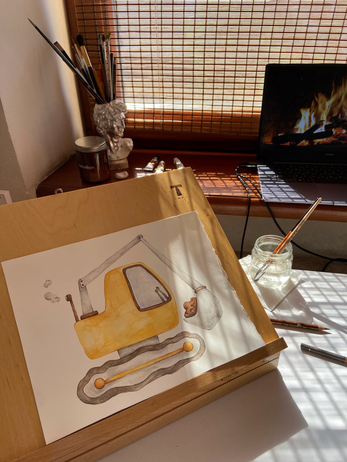 Excavator Nursery Art Print